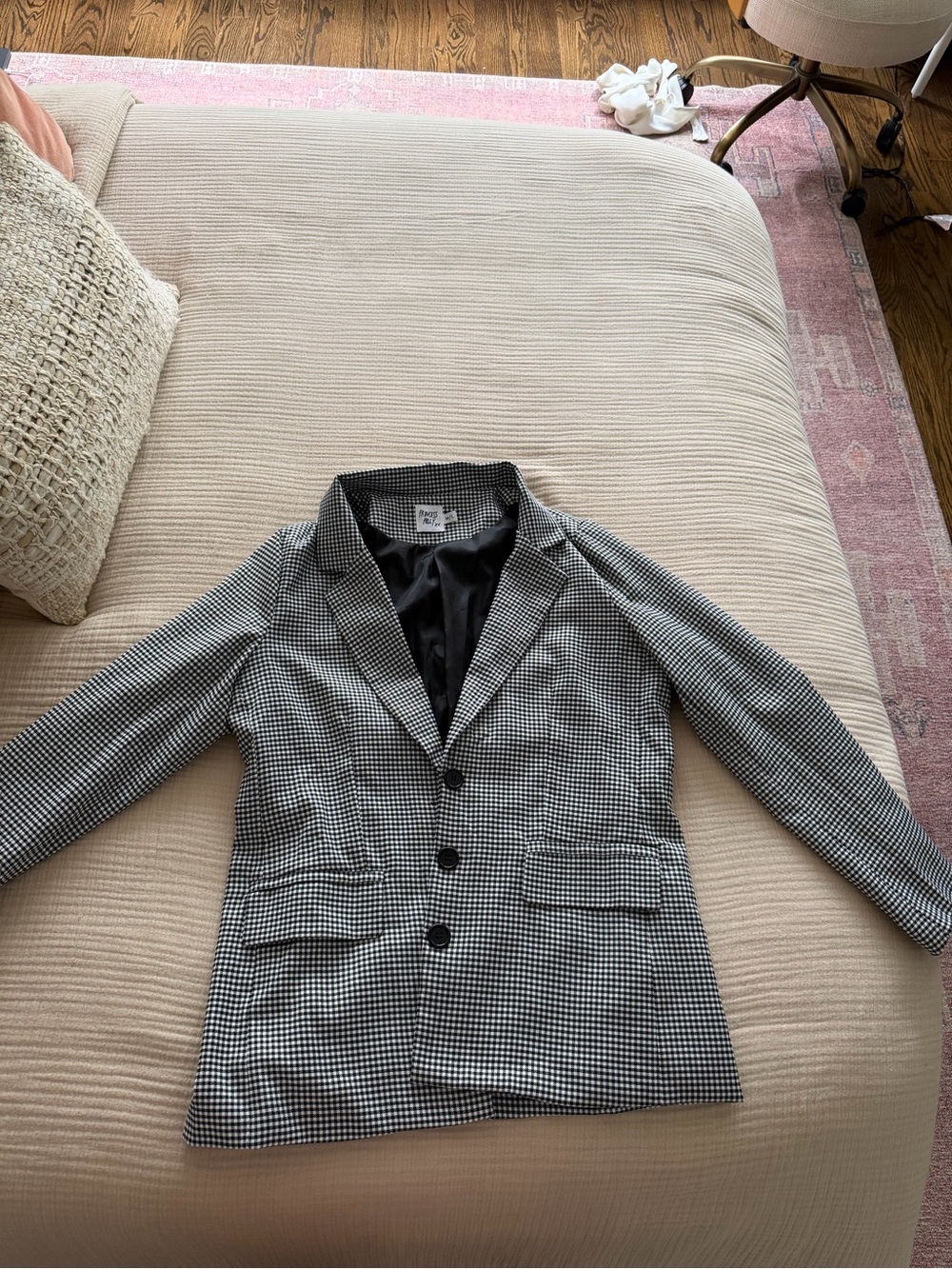 Princess Polly Black & White Gingham Blazer